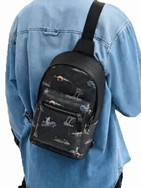 Coach West Pack In Signature Canvas W/Surf Print—Unisex—NEW W/Tags—$350–Great